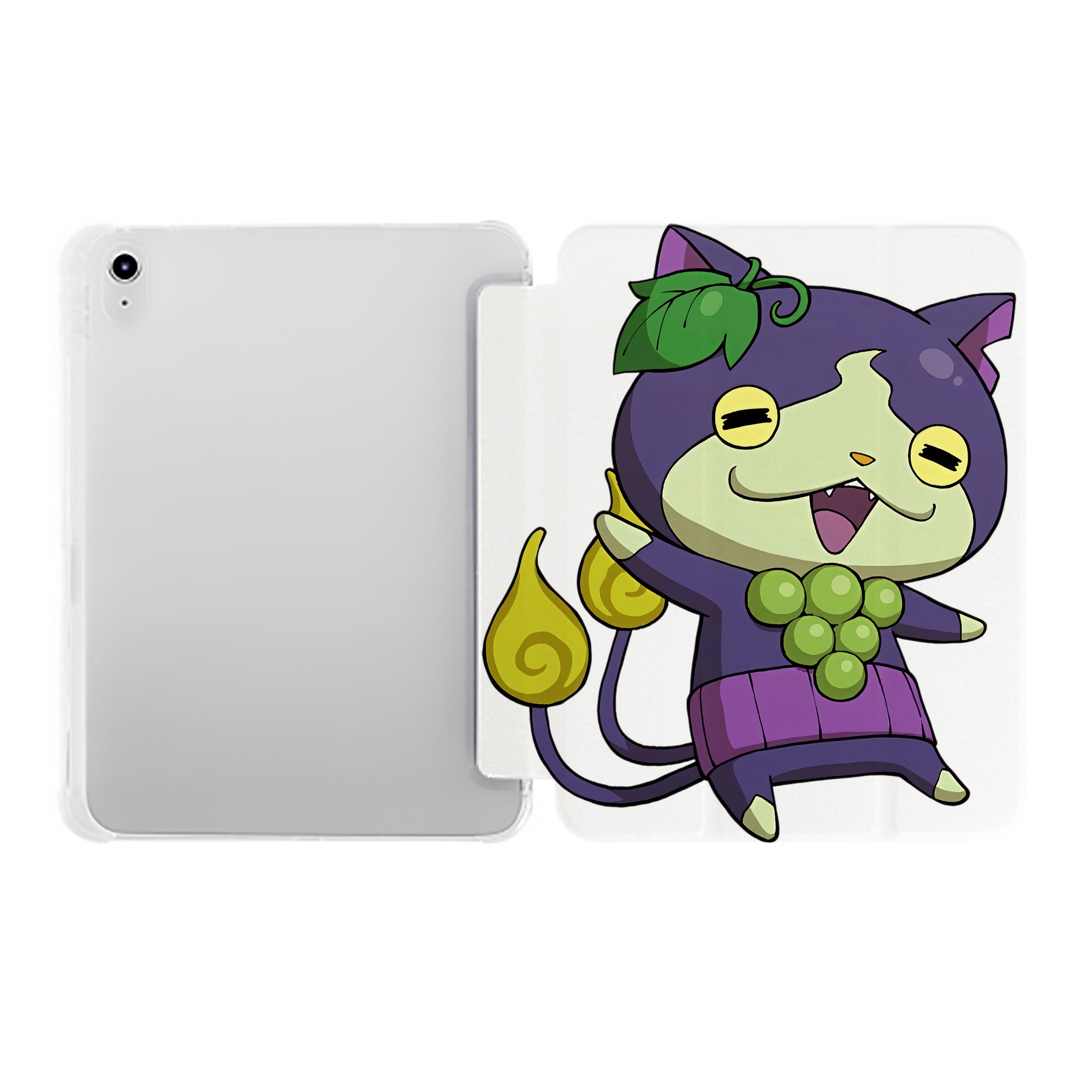 （画像用） 妖怪ウォッチ Yo-kai Watch IPad ケース ペン収納付き 三つ折りスタンド PUレザー×シリコン 対応機種9.5/10.5/10.9インチ